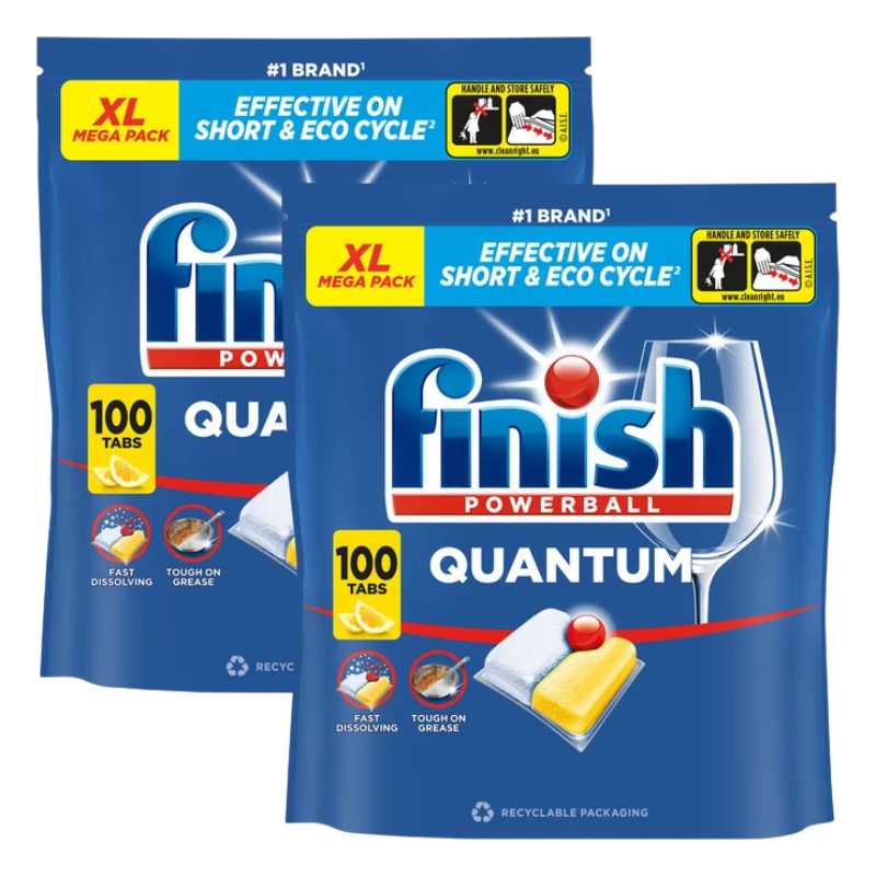 Finish Quantum All in One Lemon Dishwasher 100 Tablets Pack