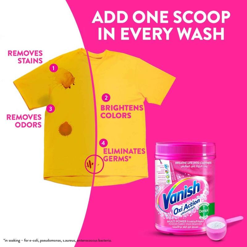 VanishOxi Action Fabric Stain Remover Powder 1Kg